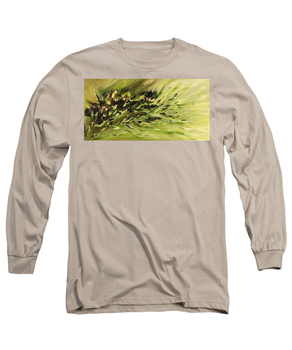 Contemporary Paintings Long Sleeve T-Shirt featuring the painting The Cure by Preethi Mathialagan