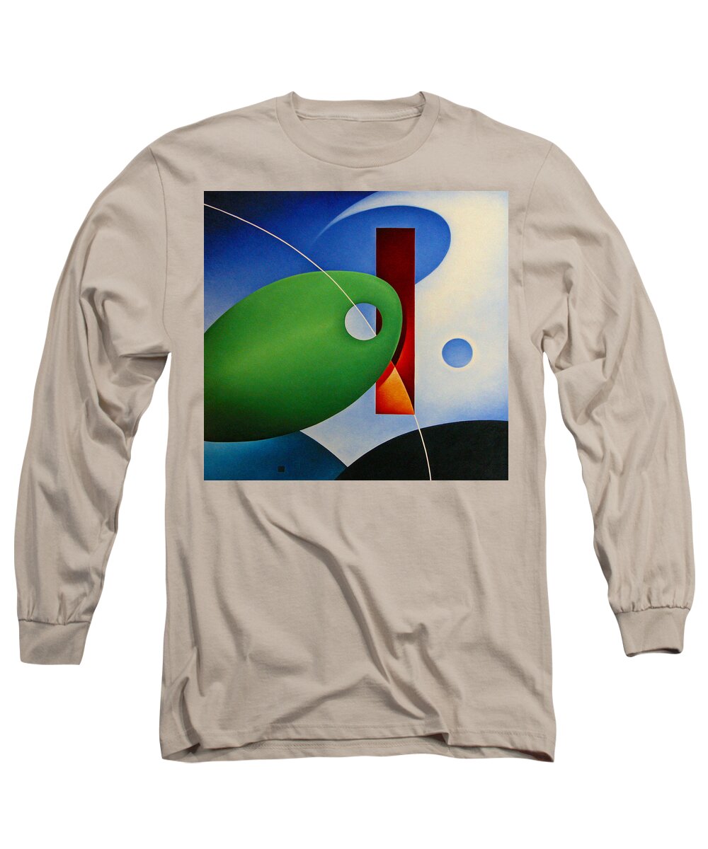 Abstract Long Sleeve T-Shirt featuring the painting The Fishing Hole #1 by T S Carson