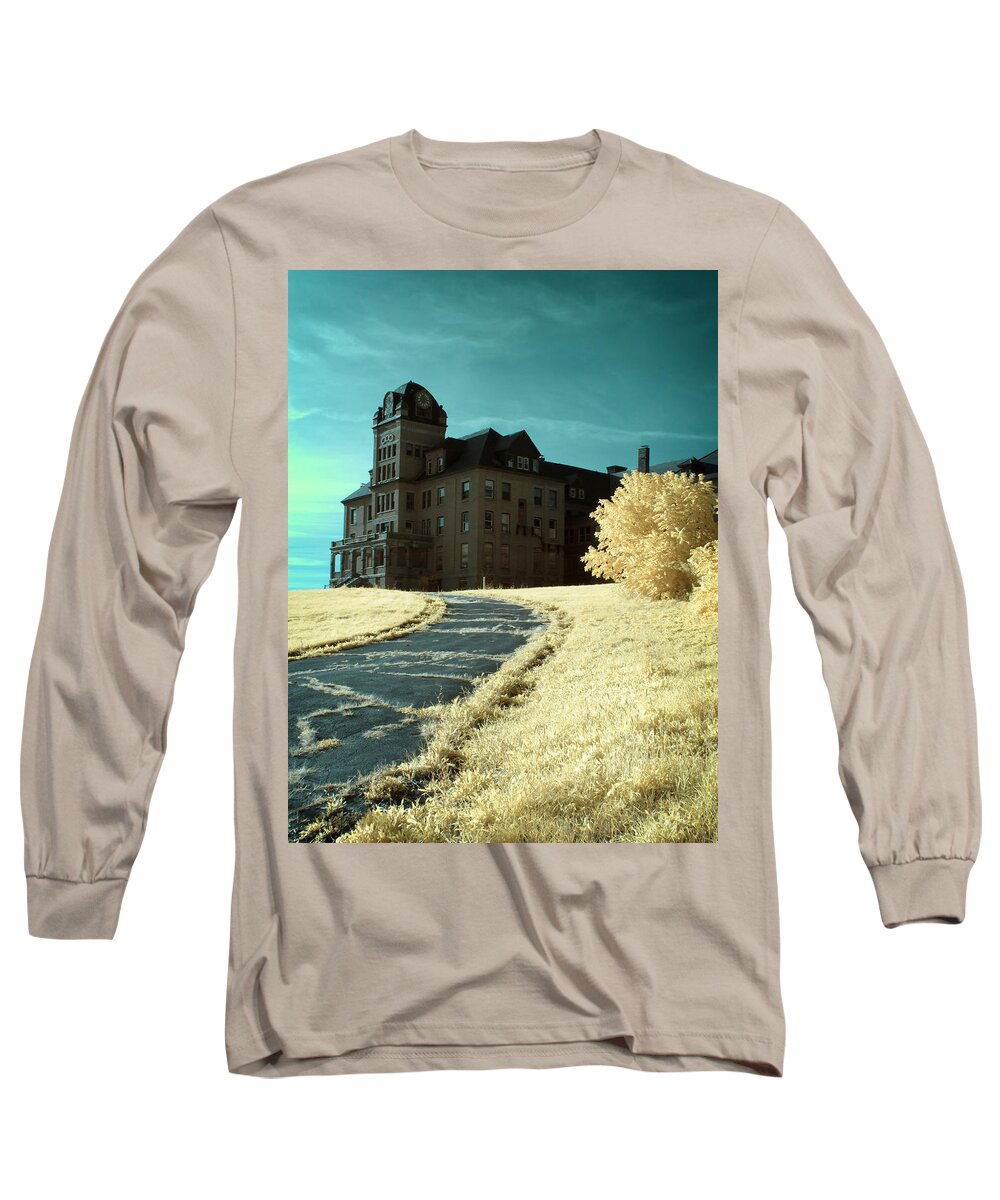 Building Long Sleeve T-Shirt featuring the photograph The Old Odd Fellows Home Color by Luke Moore