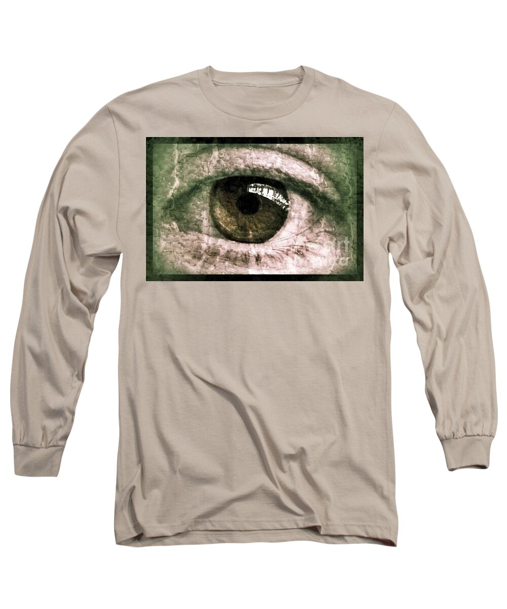 Painting Long Sleeve T-Shirt featuring the painting The painted Glass Eye by Vix Edwards