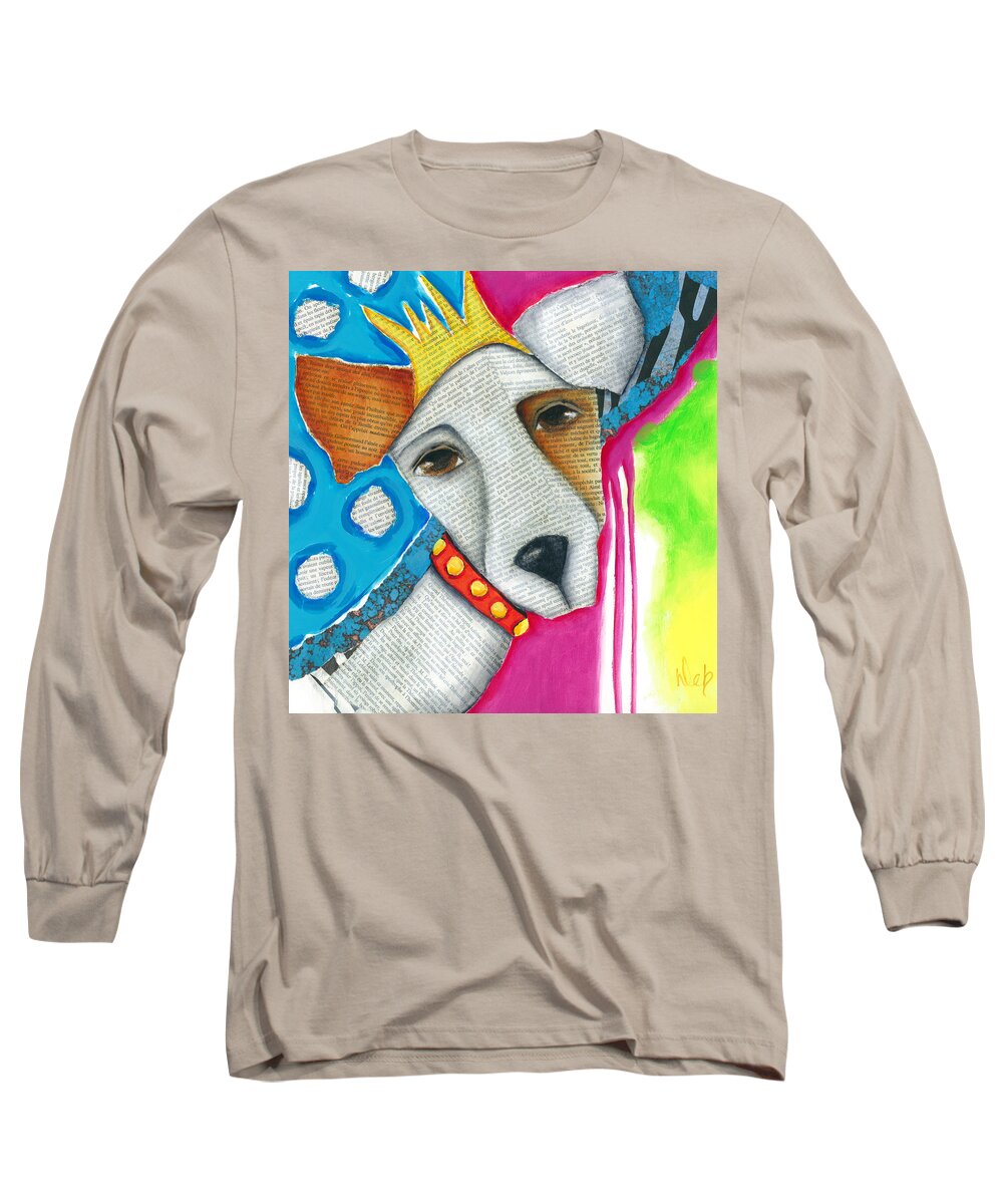 Dog Long Sleeve T-Shirt featuring the painting The Queen by Deb Harvey