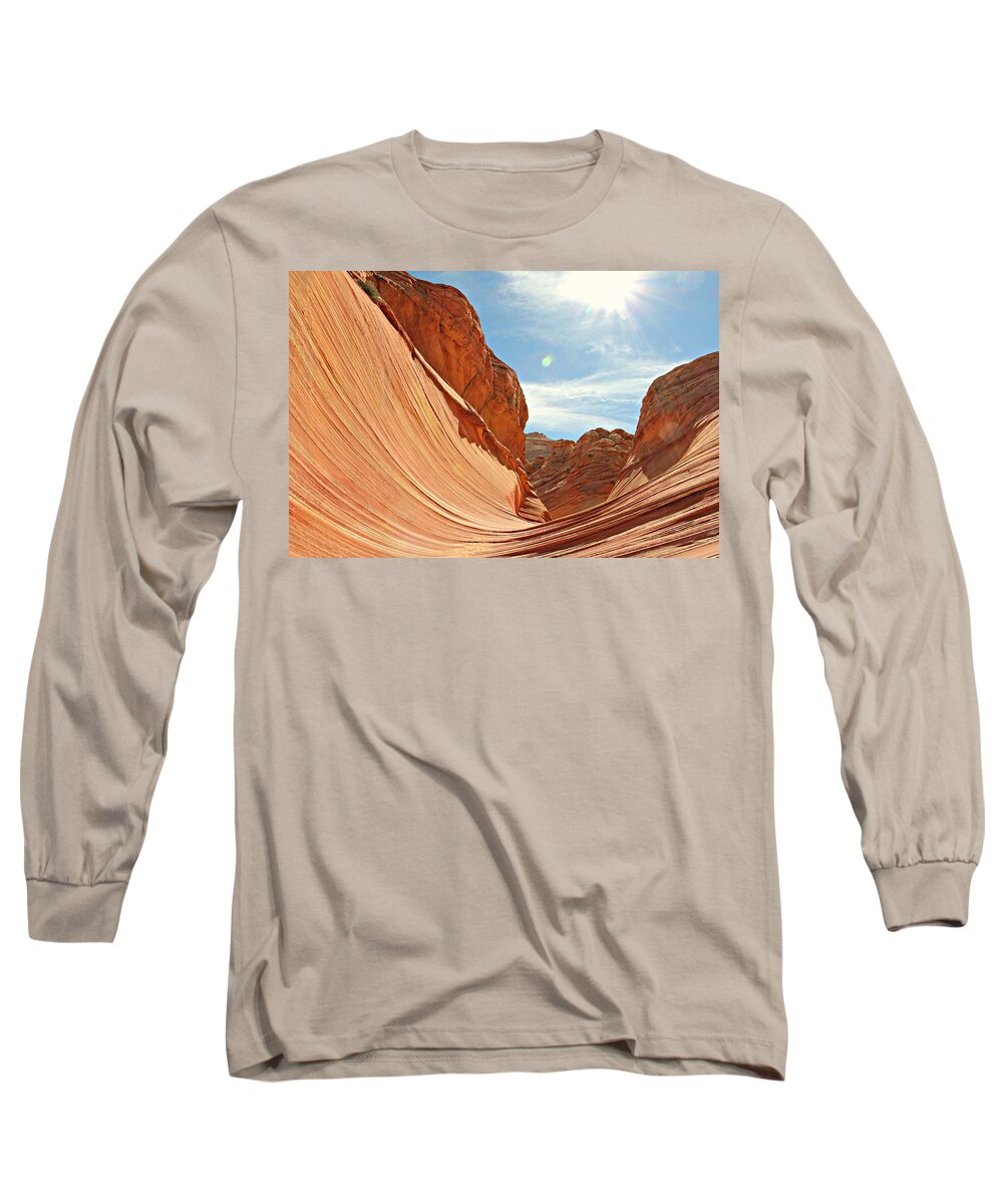 The Wave Long Sleeve T-Shirt featuring the photograph The Wave Rock #1 by Steve Natale