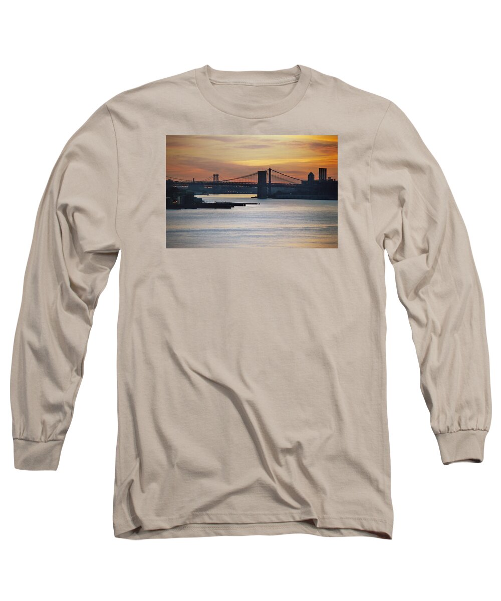 Sunrise Long Sleeve T-Shirt featuring the photograph Three Bridges by John Schneider