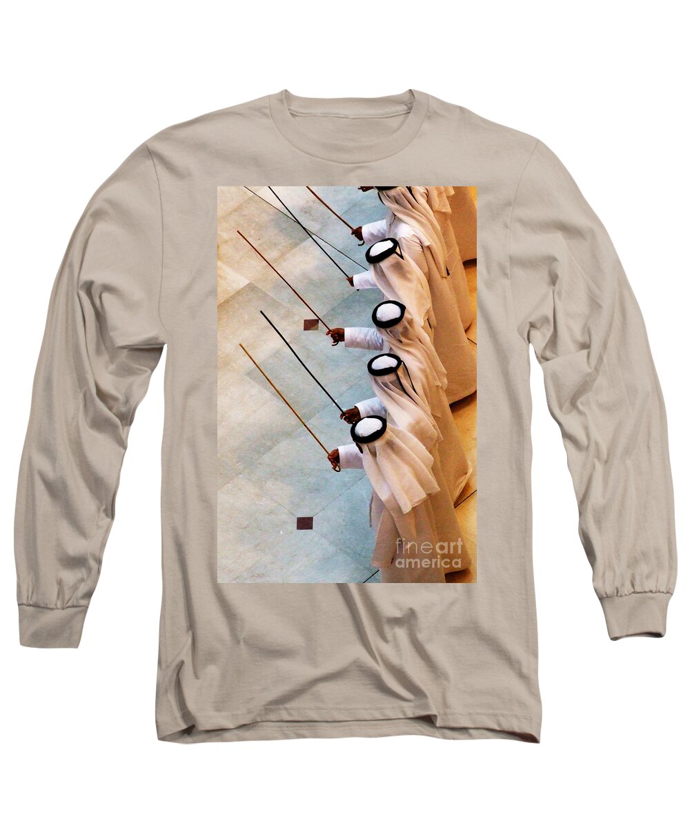 United Long Sleeve T-Shirt featuring the photograph Traditional Emirati Men's Dance by Andrea Anderegg
