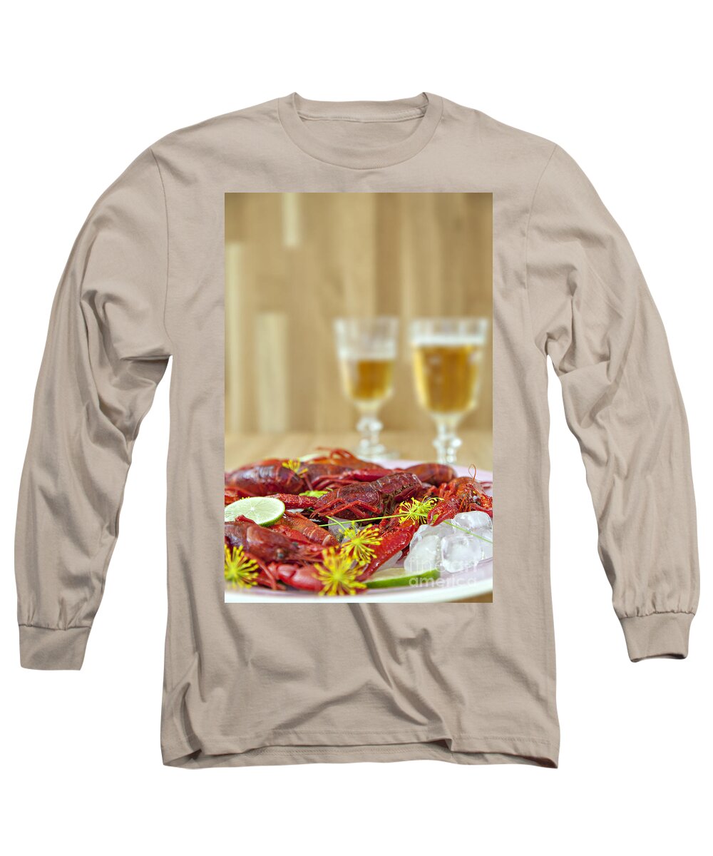 Dill Long Sleeve T-Shirt featuring the photograph Traditional swedish crayfish meal by Sophie McAulay