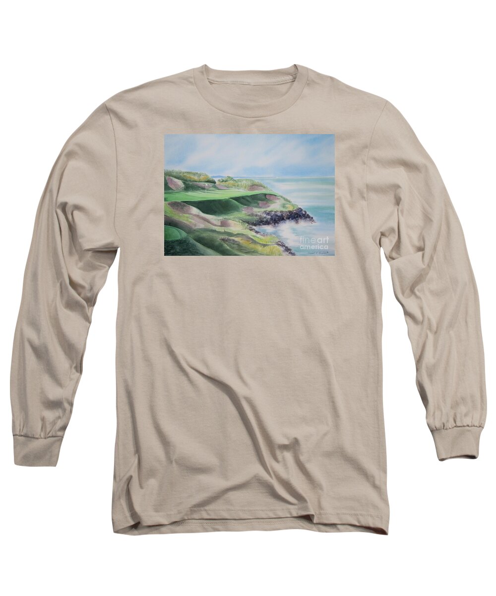 Whistling Straits Long Sleeve T-Shirt featuring the painting Whistling Straits 7th Hole by Deborah Ronglien