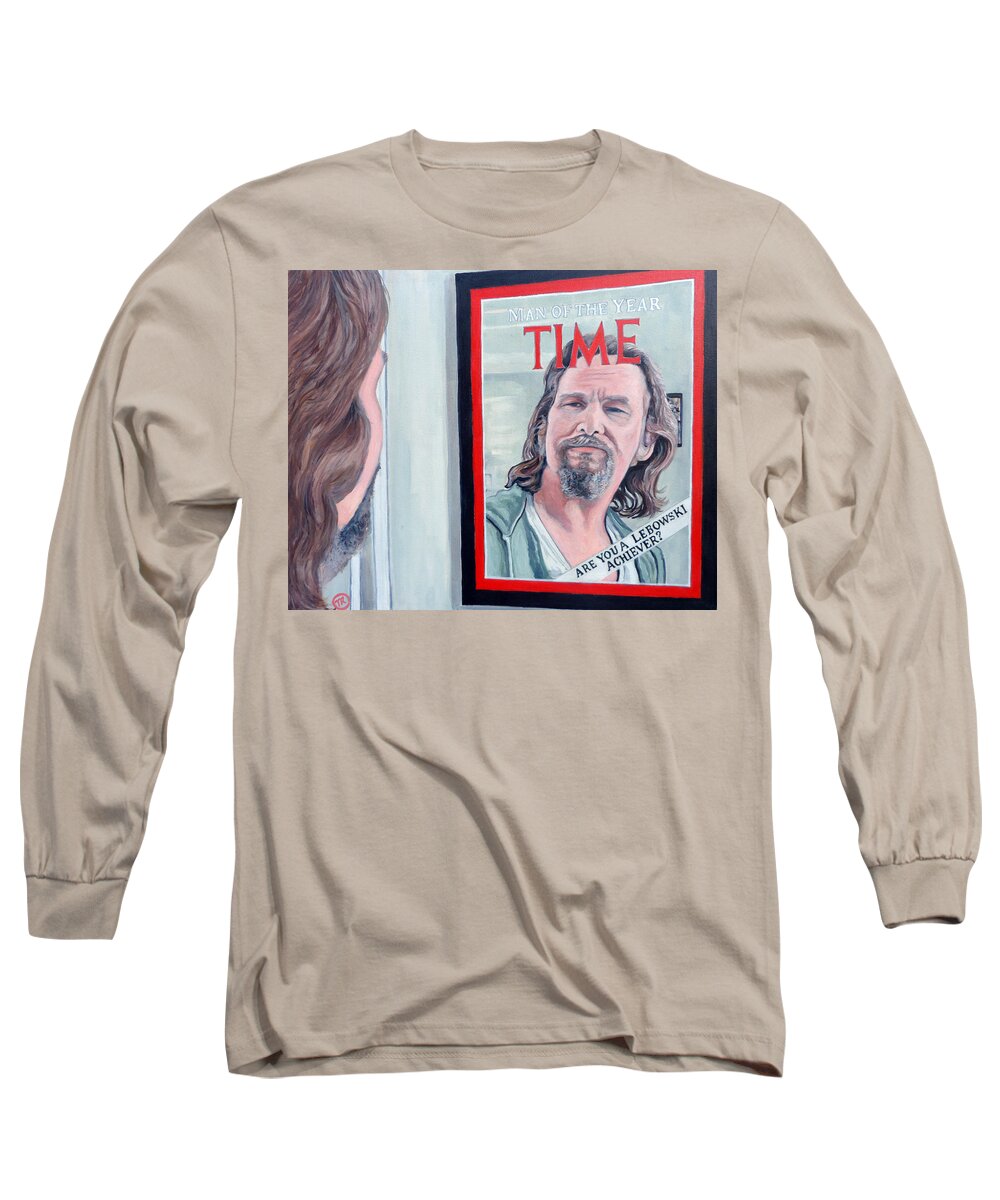 The Dude Long Sleeve T-Shirt featuring the painting Who Is This Guy by Tom Roderick