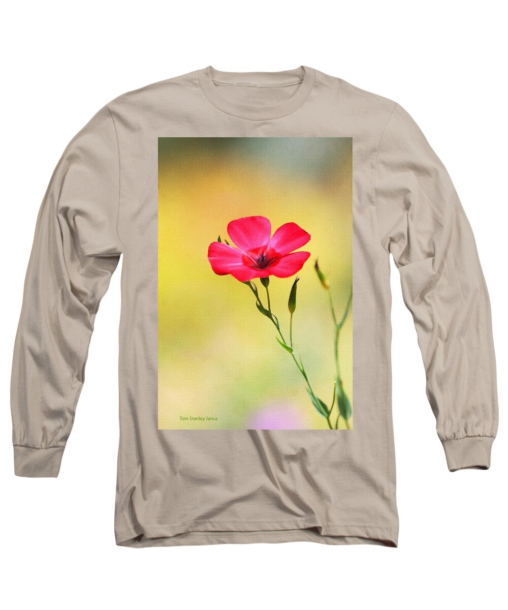 Wild Red Flower Long Sleeve T-Shirt featuring the photograph Wild Red Flower by Tom Janca