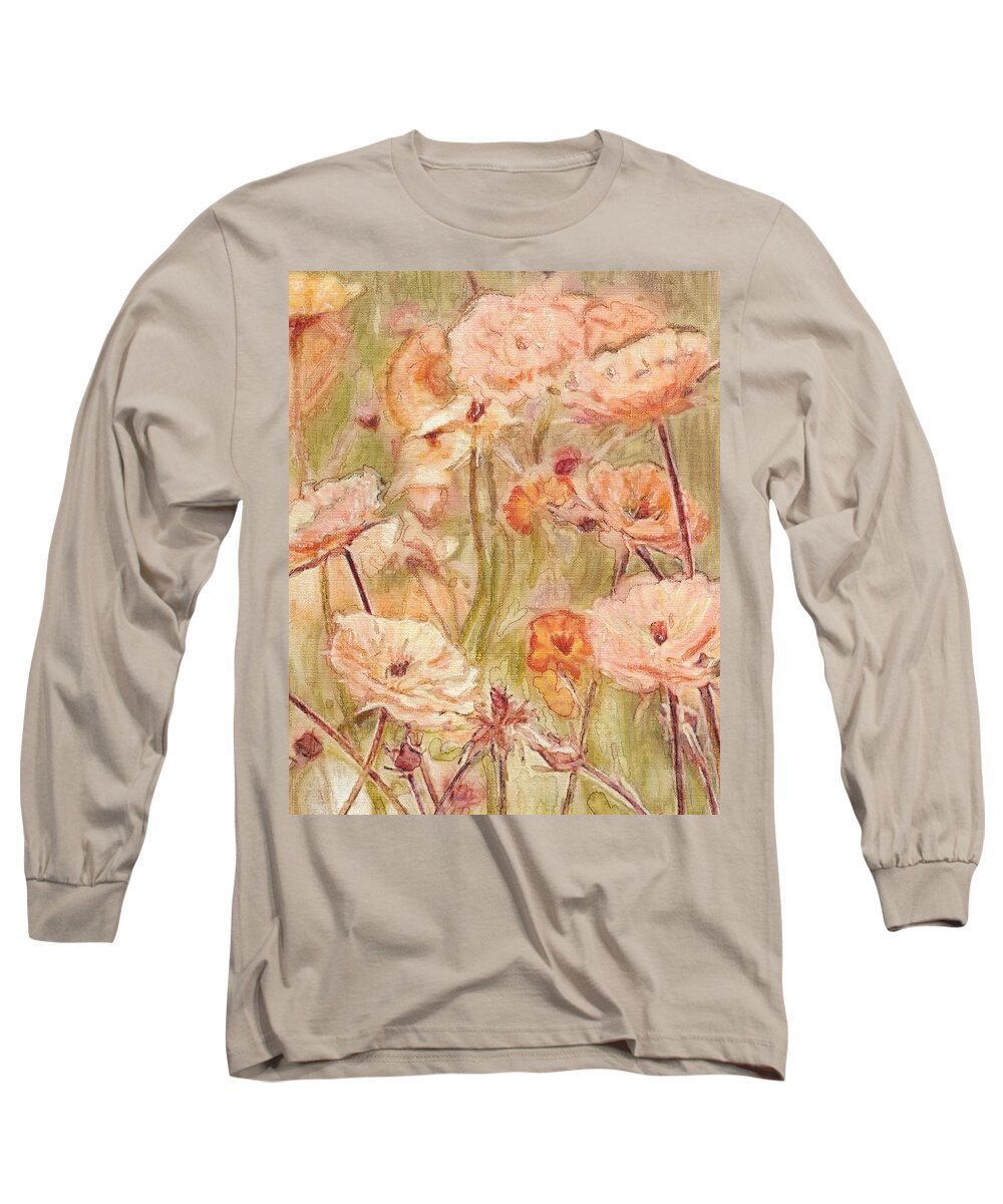 Flowers Long Sleeve T-Shirt featuring the painting Wildflower Wishes by Cara Frafjord