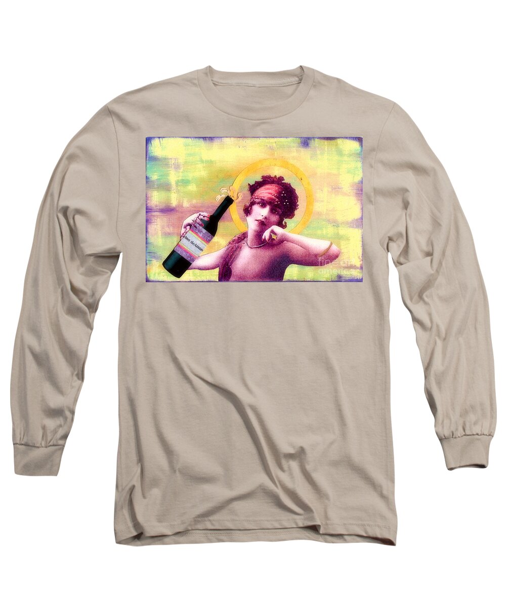 Vintage Long Sleeve T-Shirt featuring the painting Wine of Love by Desiree Paquette