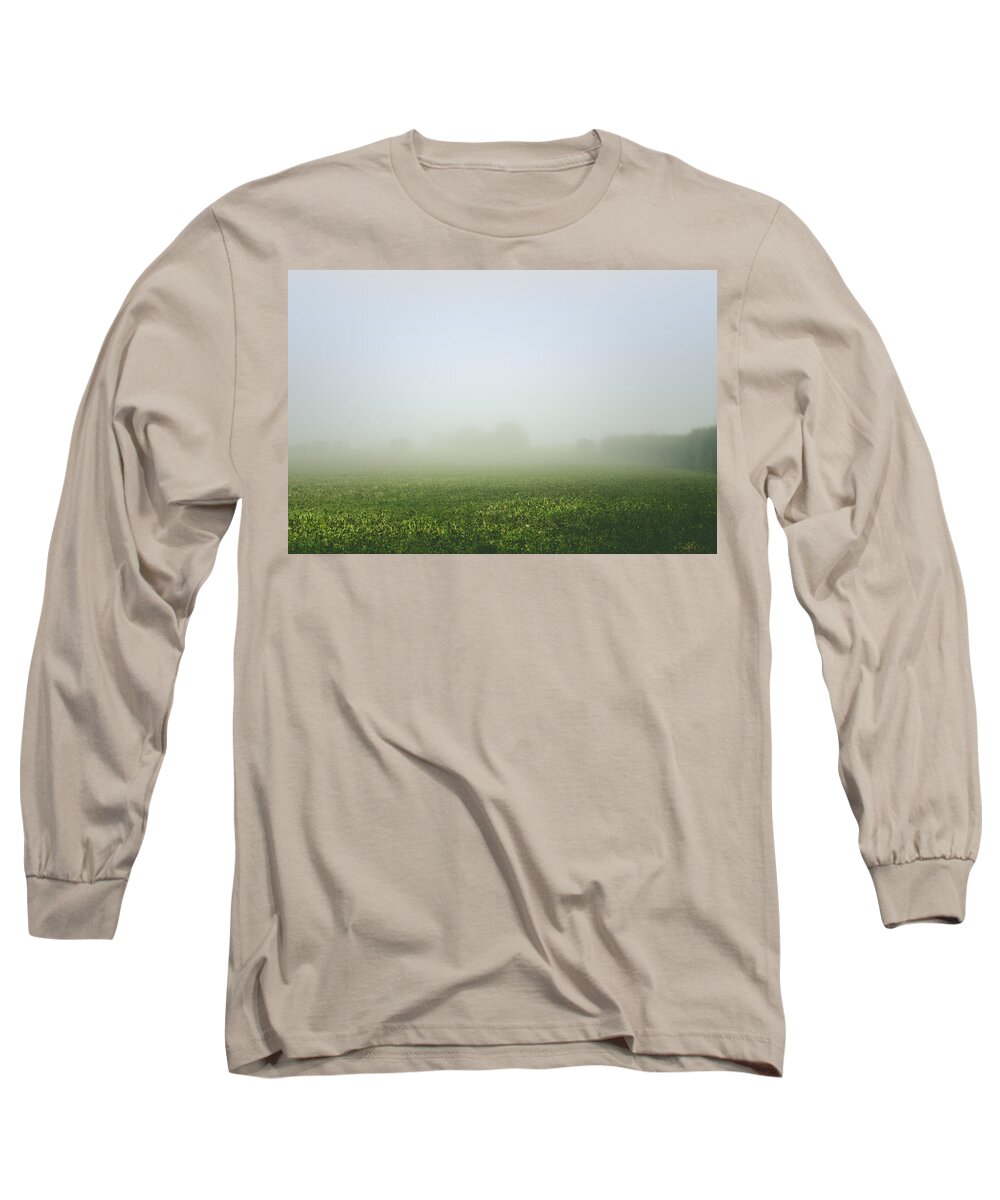 Winter Long Sleeve T-Shirt featuring the photograph Winters Foggy Morning across the Farmers Field by Spikey Mouse Photography