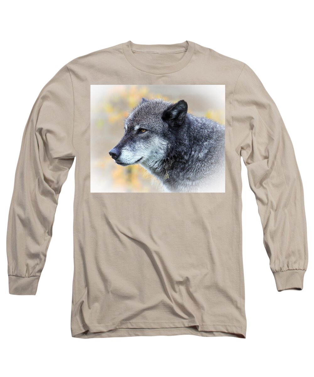 Wolf Long Sleeve T-Shirt featuring the photograph Wolf by Steve McKinzie