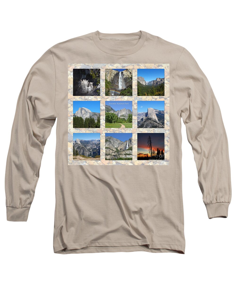 Yosemite National Park Long Sleeve T-Shirt featuring the photograph Yosemite 3x3 Collage by Debra Thompson