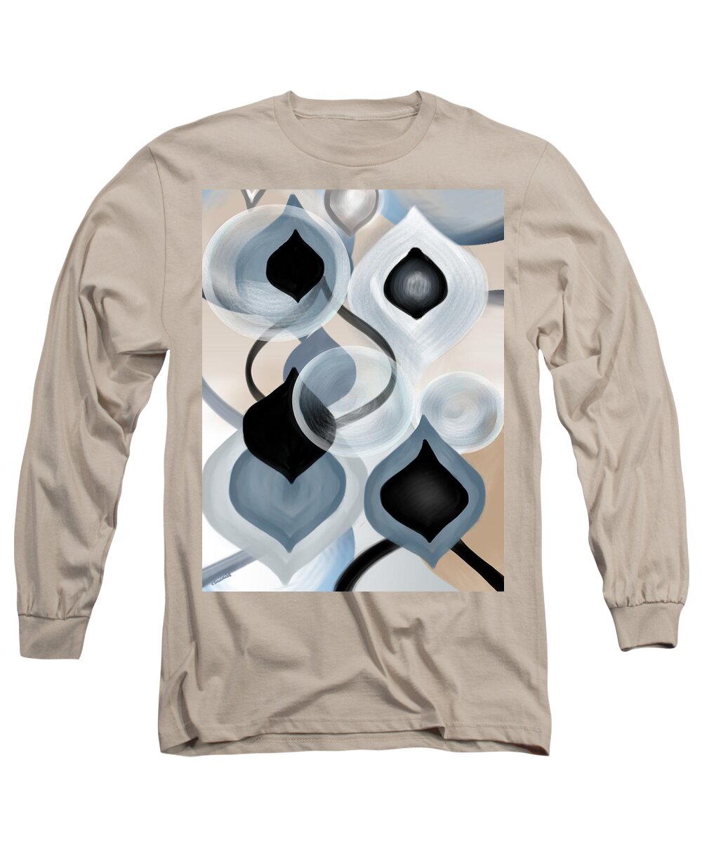 Abstract Long Sleeve T-Shirt featuring the digital art Zync by Christine Fournier