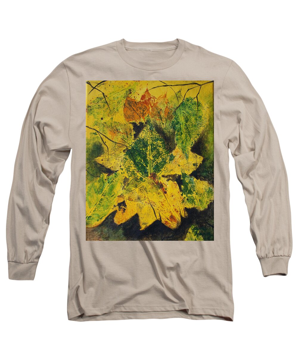 Yellow Long Sleeve T-Shirt featuring the painting Autumn Boquet by Jaime Haney