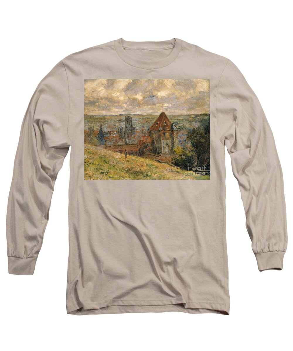 Dieppe Long Sleeve T-Shirt featuring the painting Dieppe, 1882 by Monet by Claude Monet