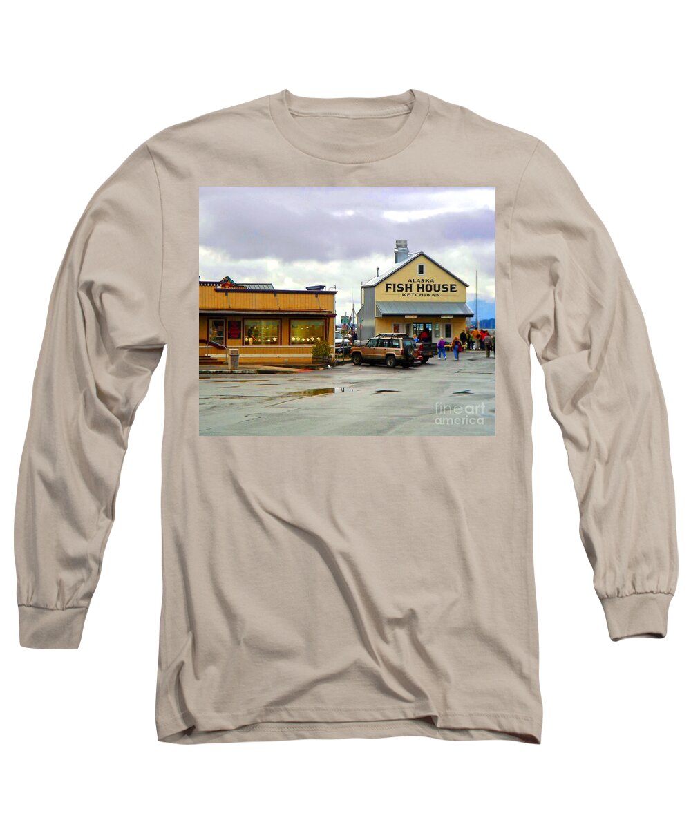 Alaska Long Sleeve T-Shirt featuring the photograph Fish House by Phillip Allen
