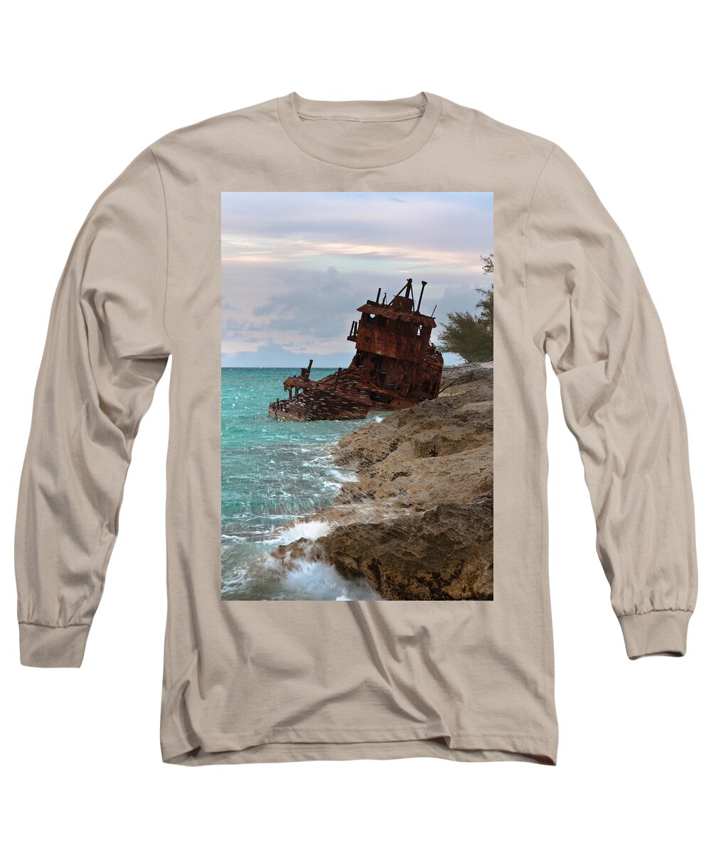 Aground Long Sleeve T-Shirt featuring the photograph Gallant Lady Shipwreck by Ed Gleichman