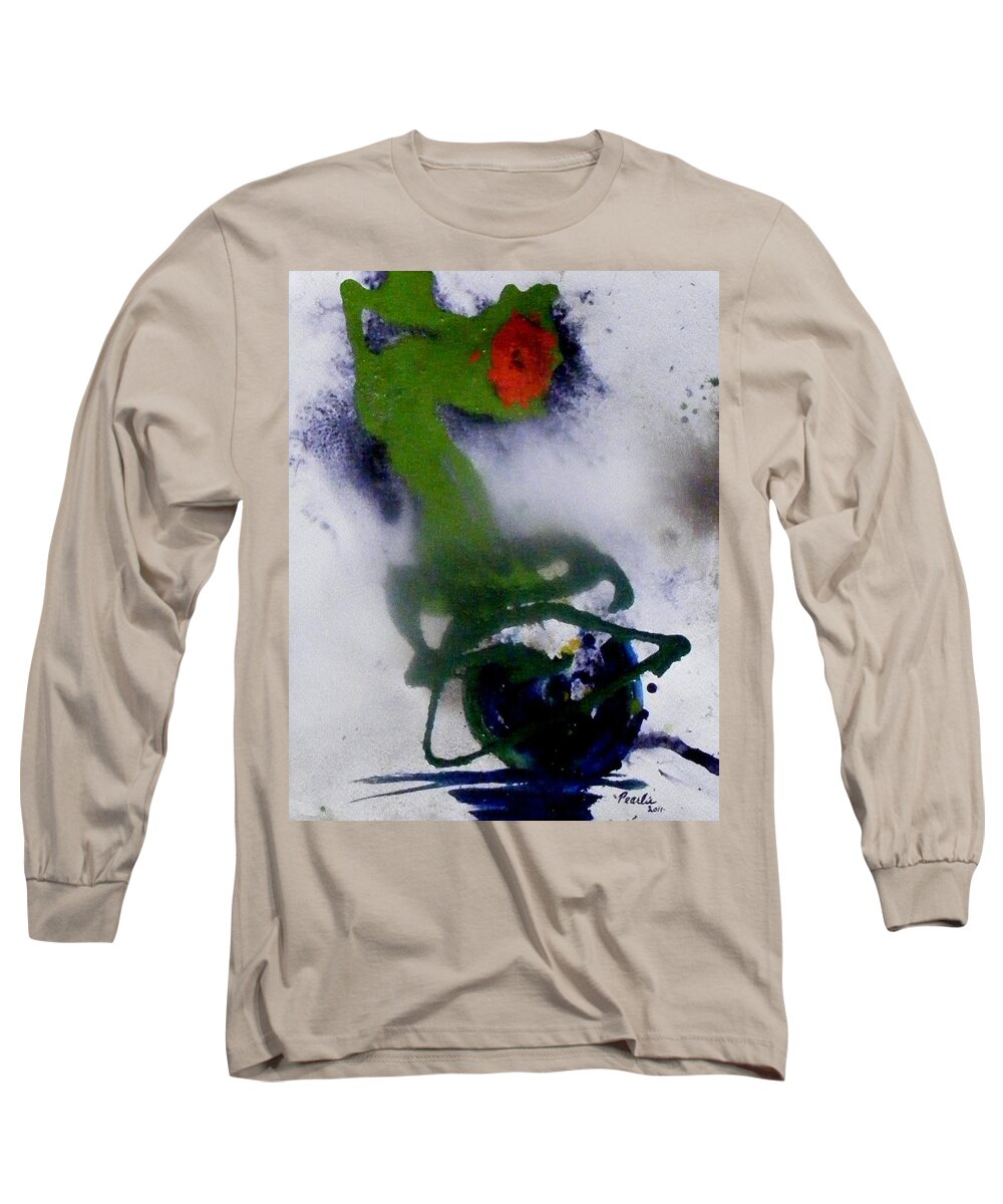 Flowers Long Sleeve T-Shirt featuring the painting Ghost flower by Pearlie Taylor