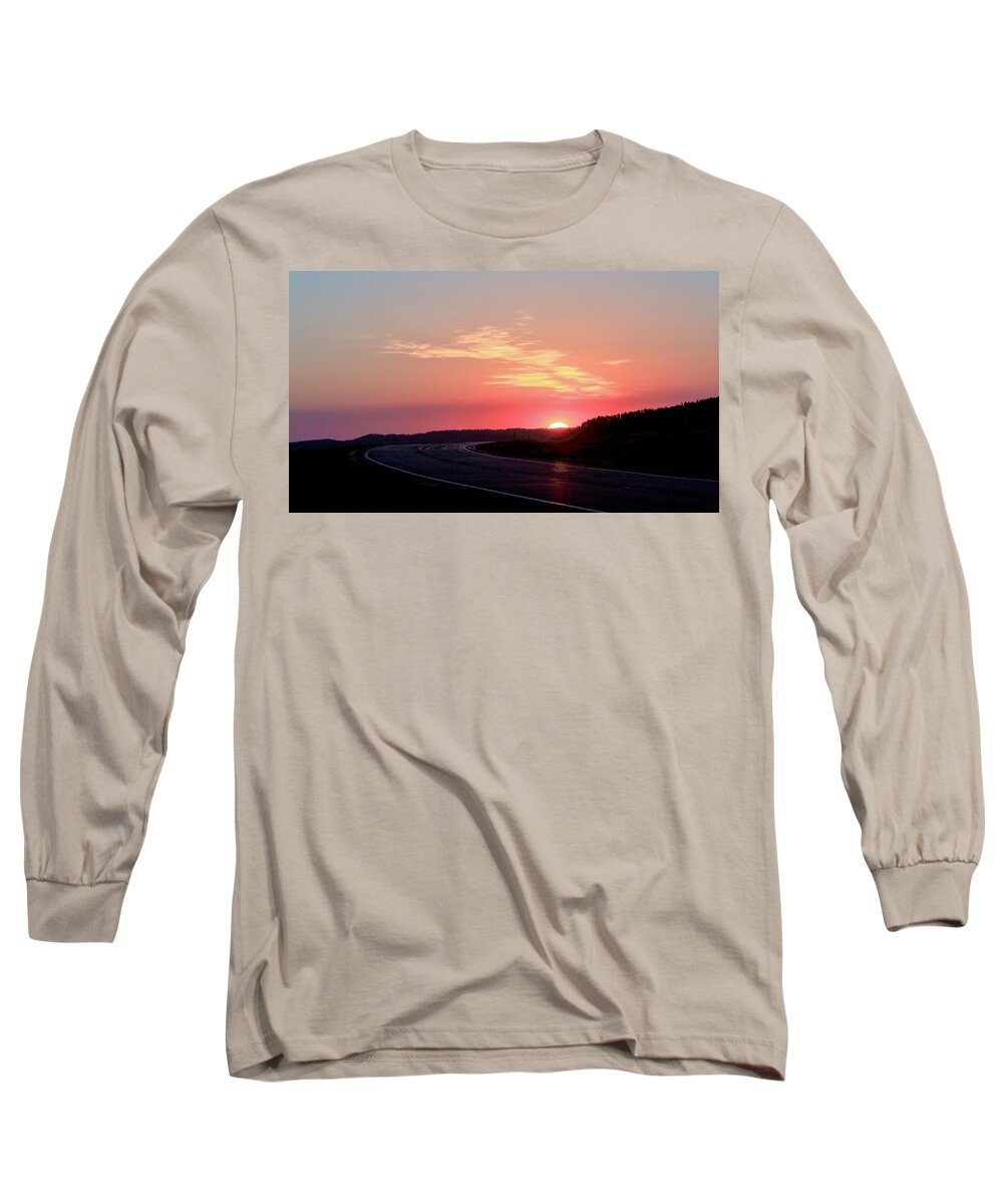 Sunrise Long Sleeve T-Shirt featuring the photograph Highway To The Sky by Donald J Gray