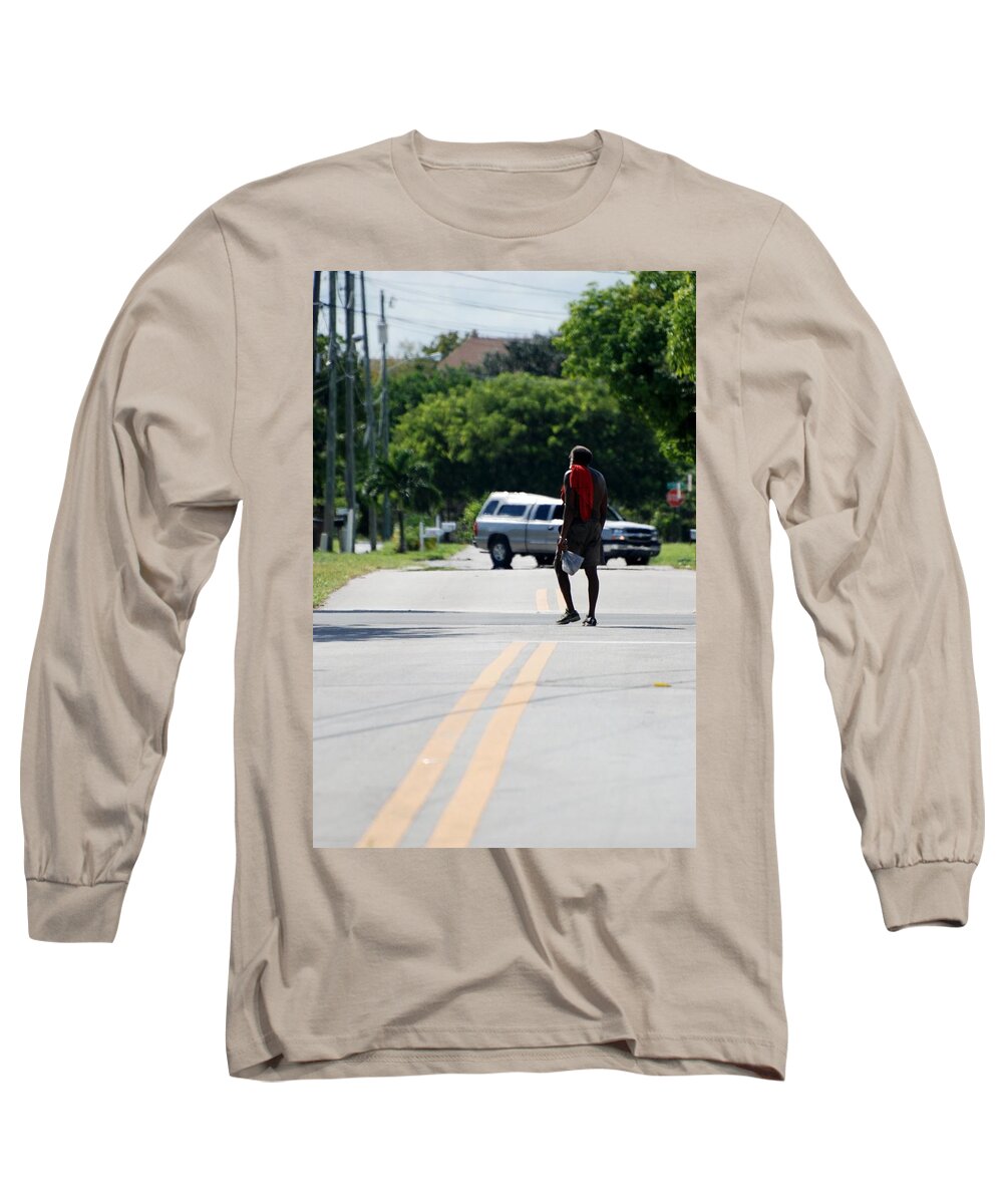 Blue Long Sleeve T-Shirt featuring the photograph Homeless by Rob Hans