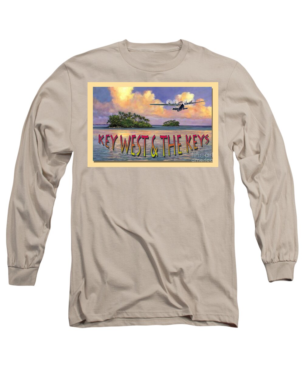 Key West Long Sleeve T-Shirt featuring the painting Key West Air Force by David Van Hulst