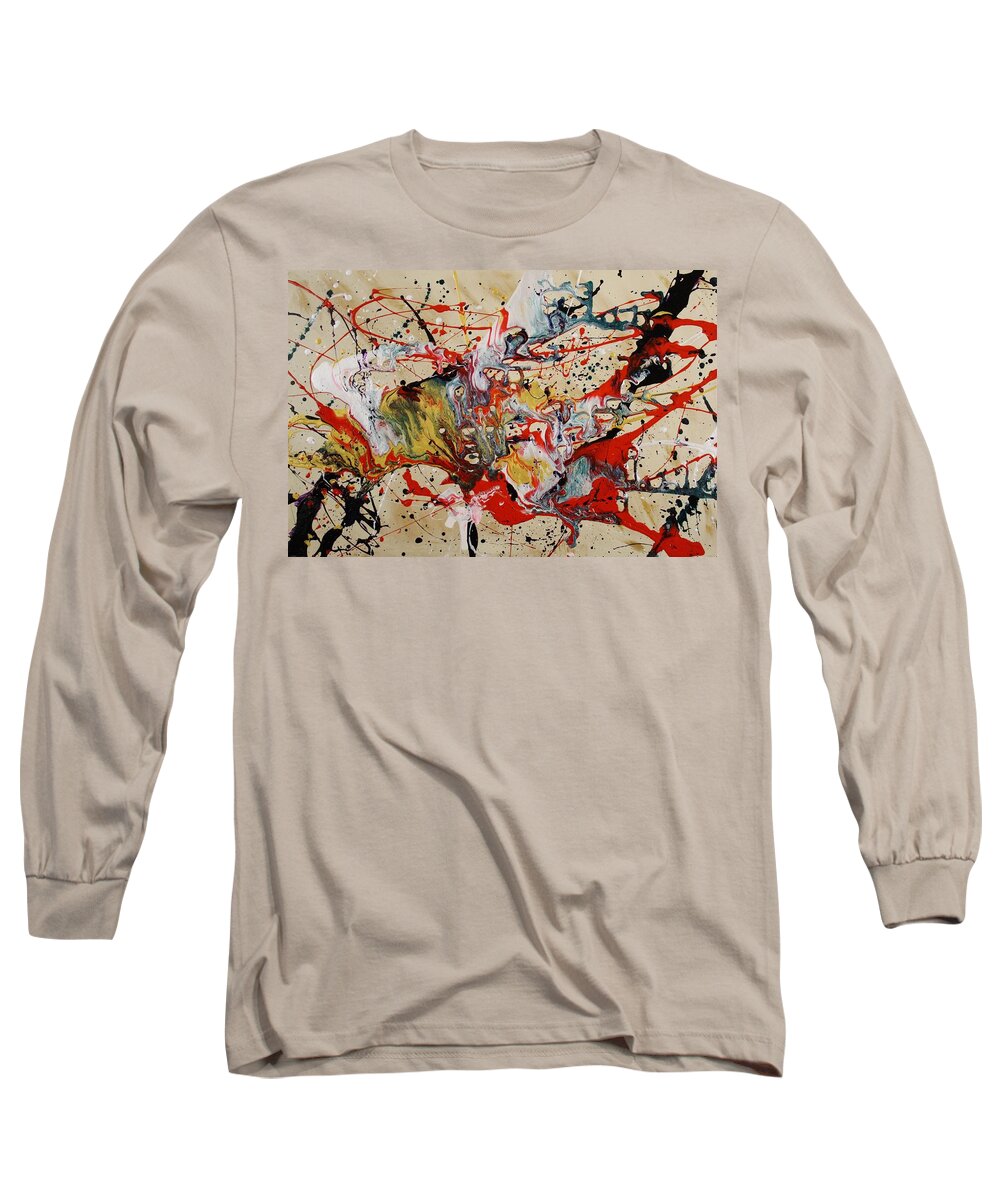 Abstract Long Sleeve T-Shirt featuring the painting Lassoed a Tornado by Nan Bilden