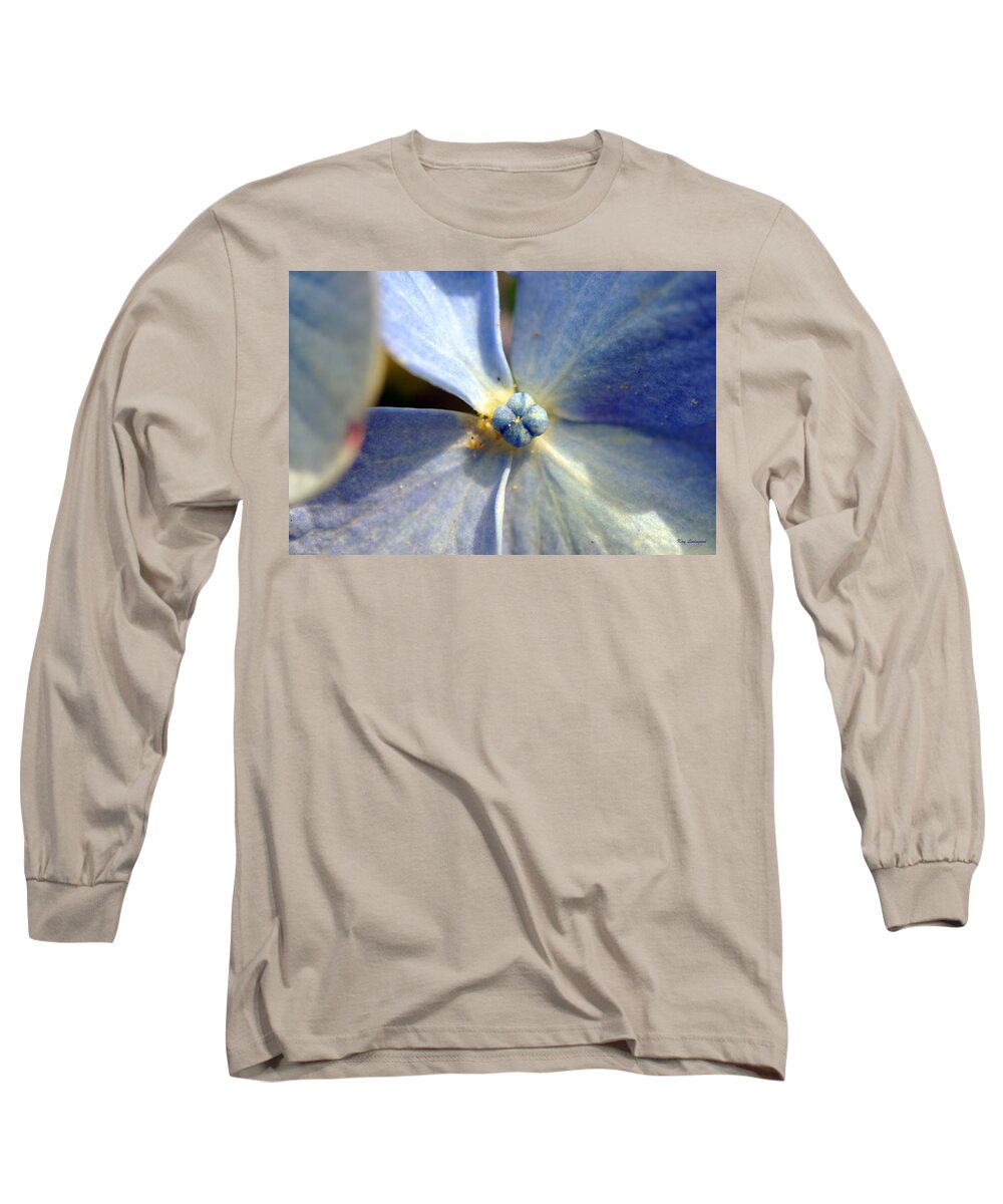 Hydrangea Flower Long Sleeve T-Shirt featuring the photograph Little Blue Flower by Kay Lovingood