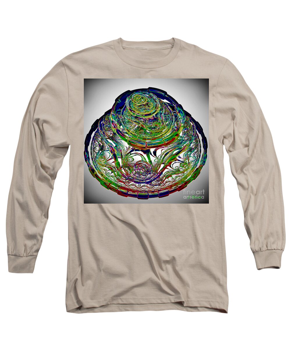 Abstract Long Sleeve T-Shirt featuring the digital art Manic Maze by Leslie Revels