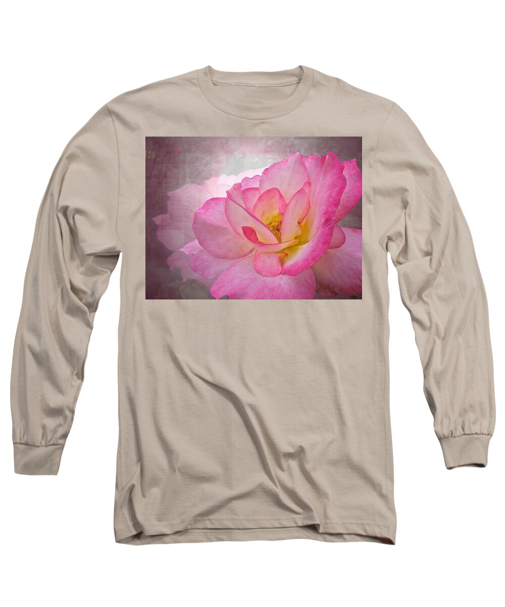 Rose Long Sleeve T-Shirt featuring the photograph Pink Victorian Rose by Carol Senske