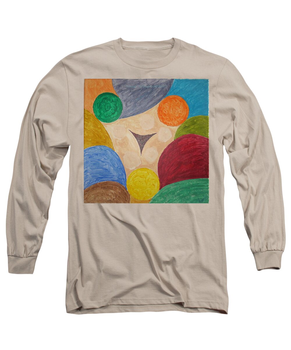 Colors Scattered In Each Other Long Sleeve T-Shirt featuring the painting Power of colors by Sonali Gangane
