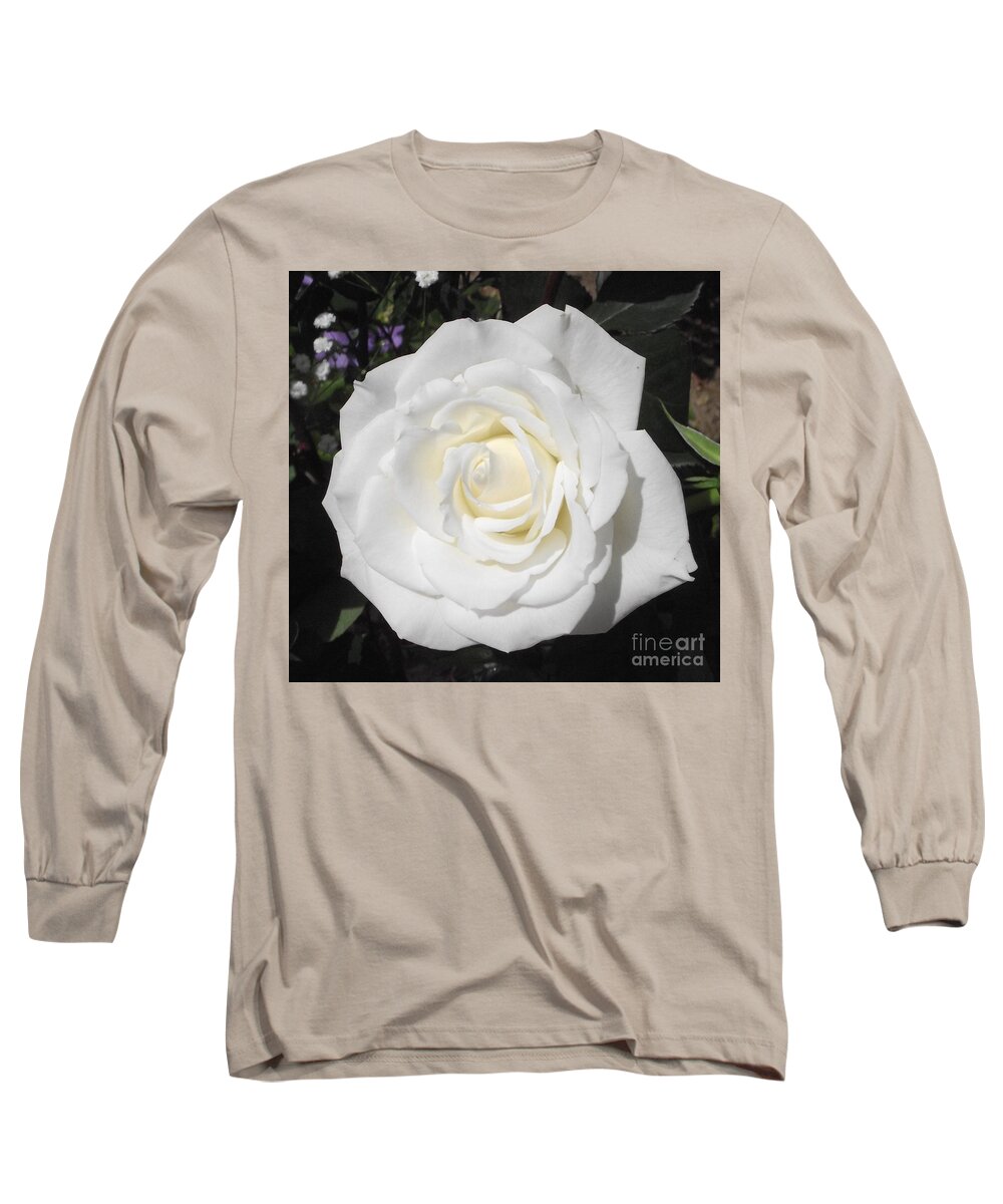 Rose Garden Long Sleeve T-Shirt featuring the photograph Pure White Rose by Michelle Welles