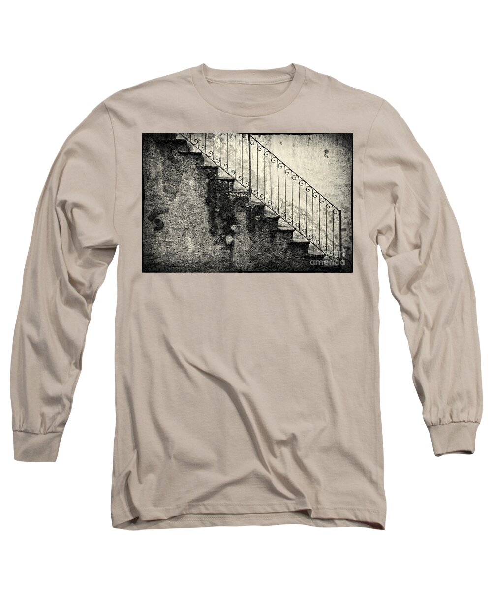 Stairs Long Sleeve T-Shirt featuring the photograph Stairs on a rainy day by Silvia Ganora