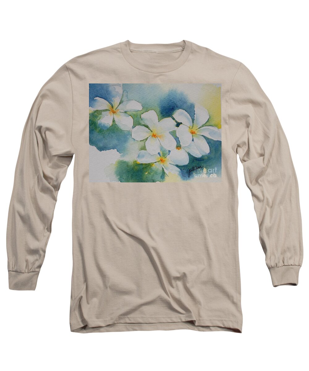 Plumeria Long Sleeve T-Shirt featuring the painting Summer Day by Gretchen Bjornson
