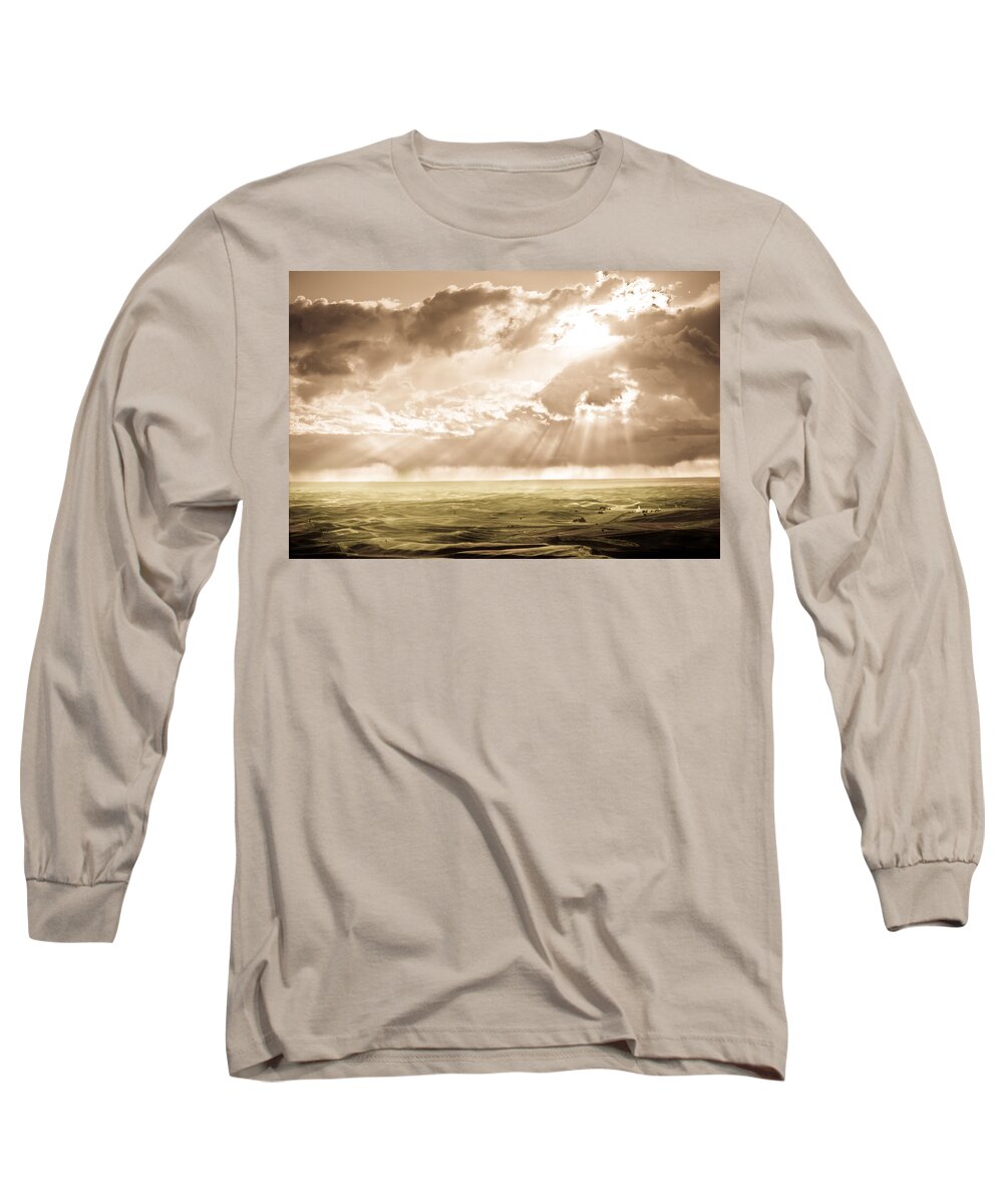 Palouse Long Sleeve T-Shirt featuring the photograph Sunburst by Niels Nielsen