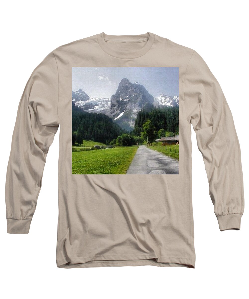 Alps Long Sleeve T-Shirt featuring the photograph Swiss Alps by Anna Porter