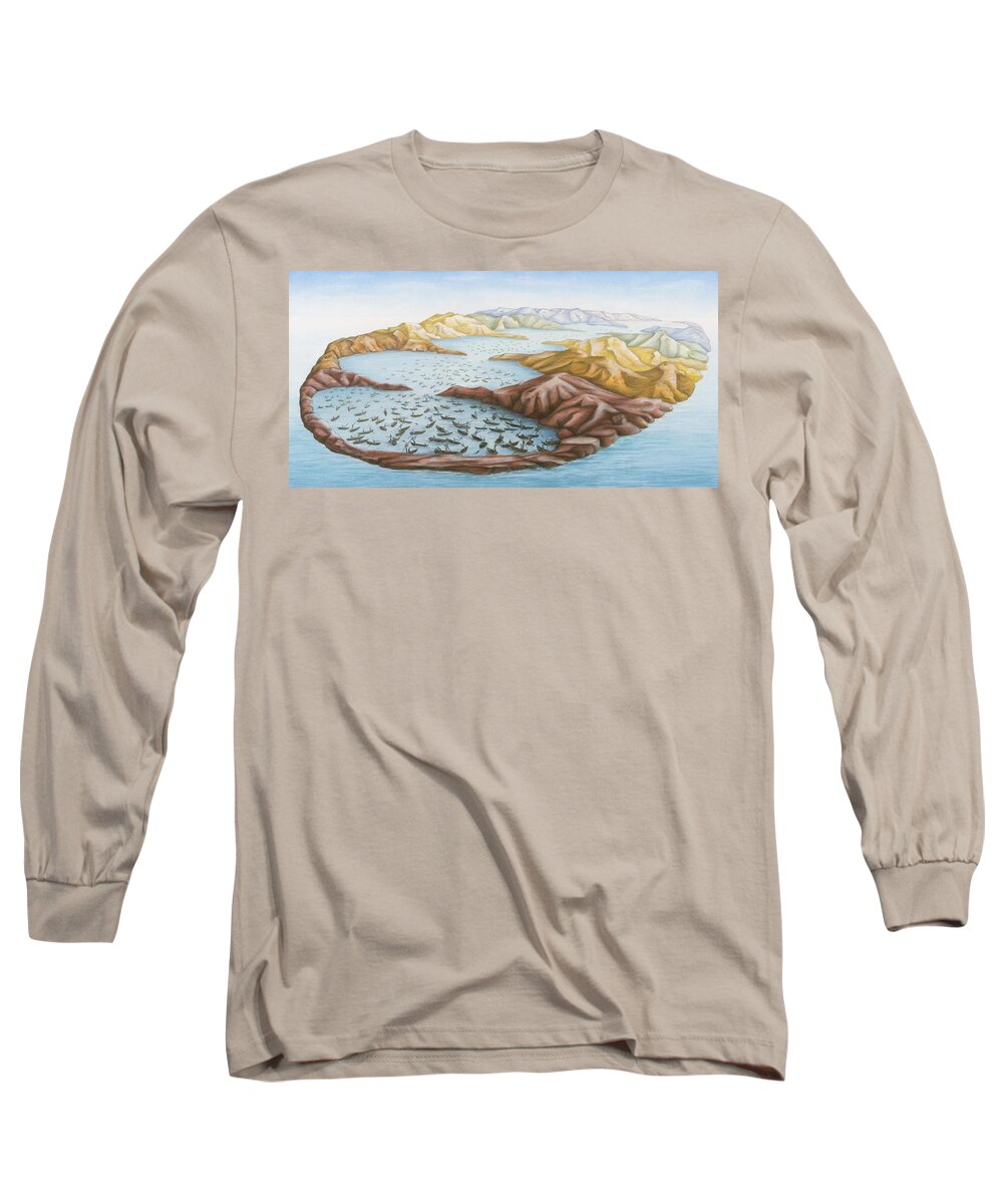 Ocean Long Sleeve T-Shirt featuring the painting The Infinite Ocean by Nad Wolinska