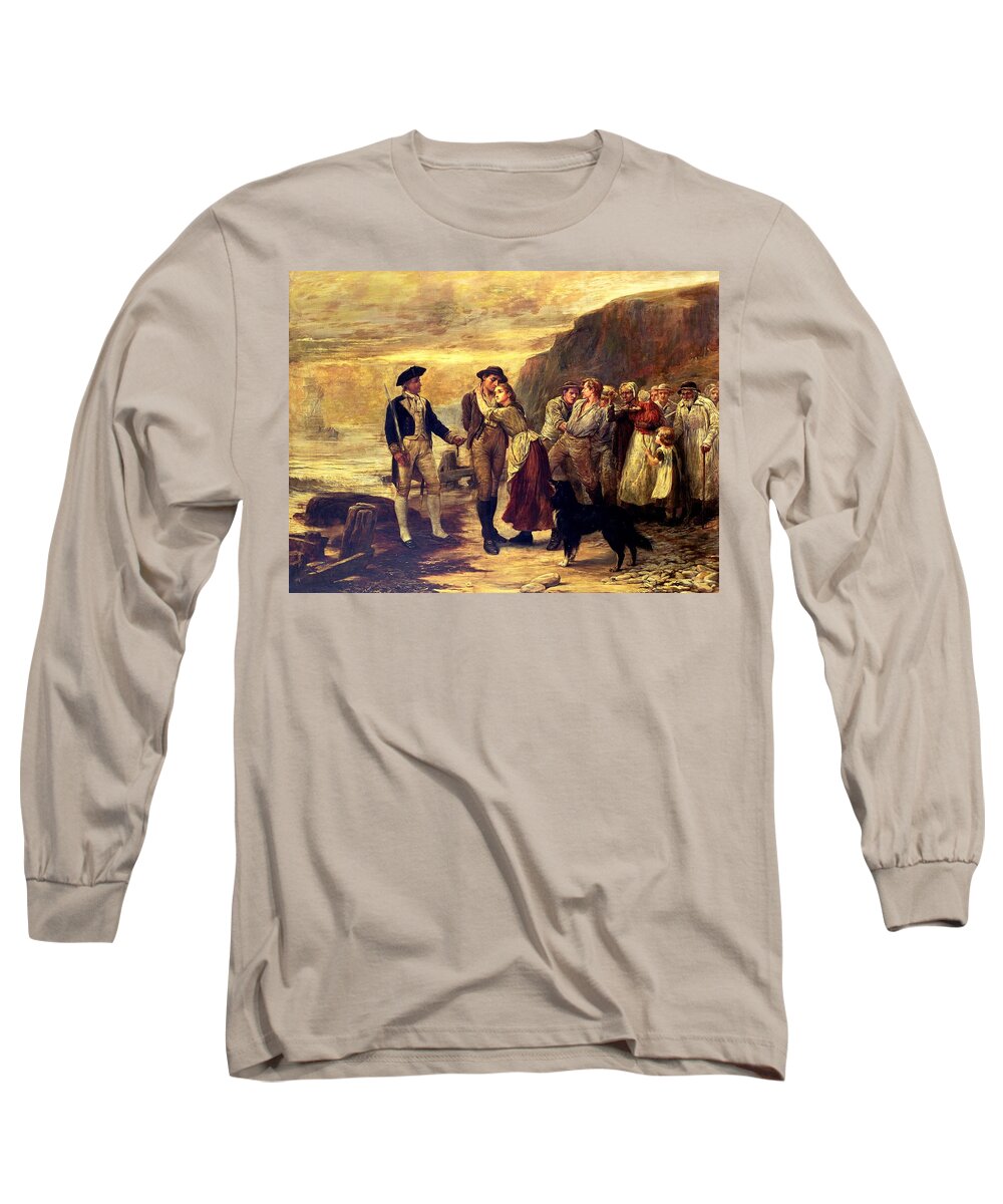 The Press Gang Long Sleeve T-Shirt featuring the painting The Press Gang by Robert Morley