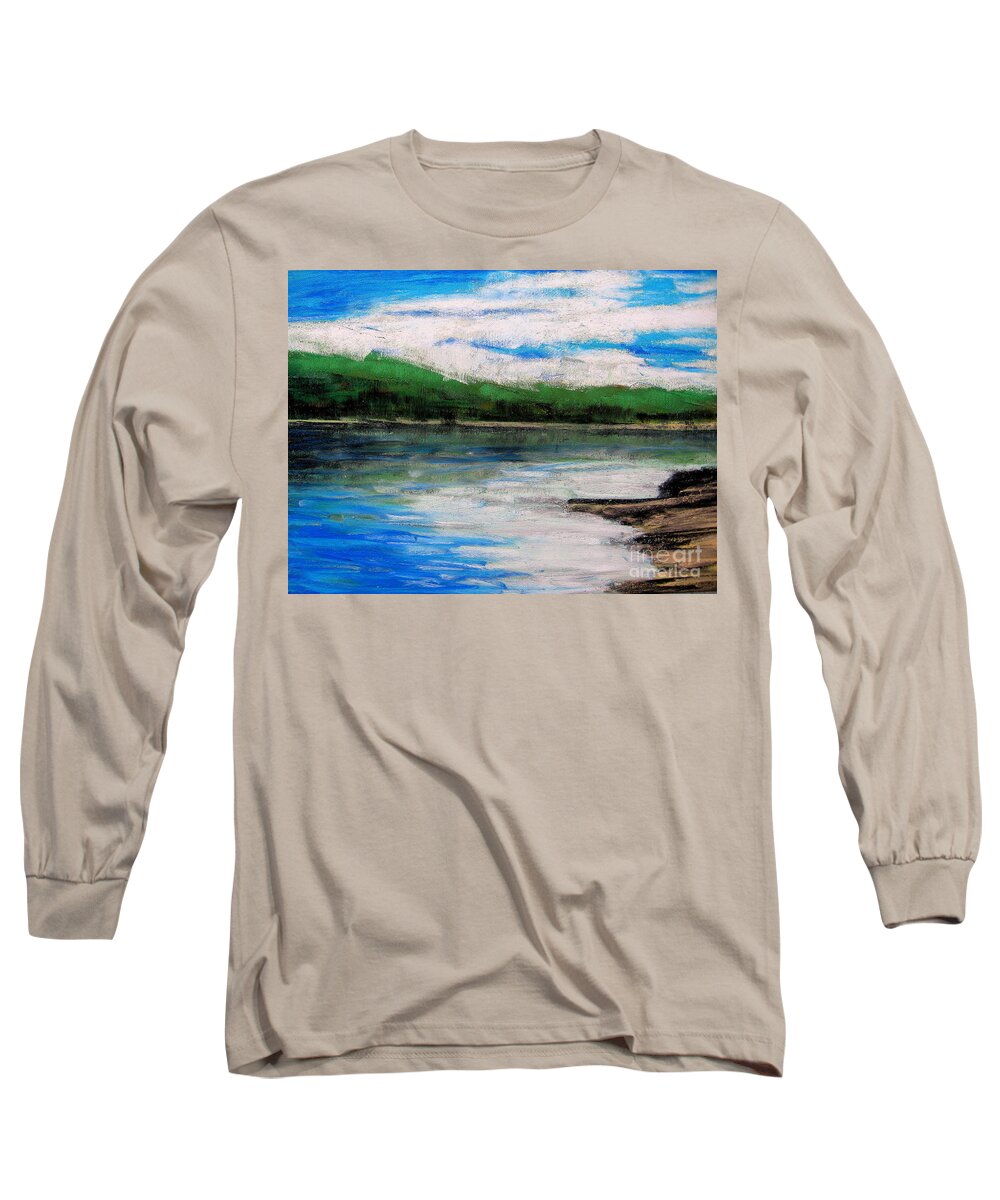  Long Sleeve T-Shirt featuring the pastel Up North, Traverse City by Lisa Dionne