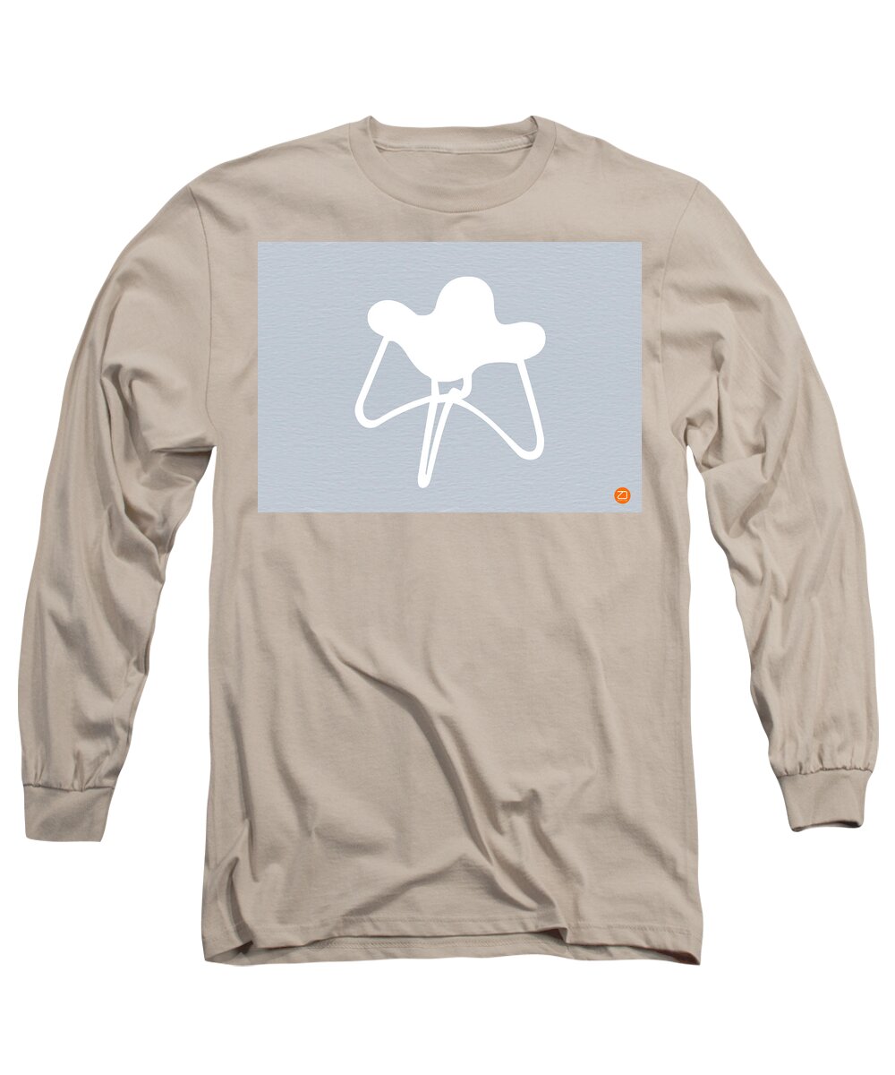  Long Sleeve T-Shirt featuring the mixed media White Stool by Naxart Studio