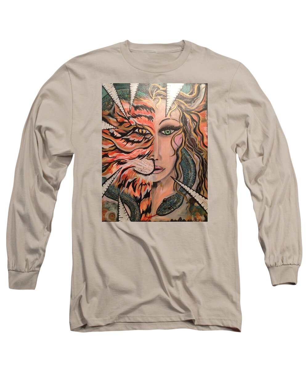  Long Sleeve T-Shirt featuring the painting Essence of Prowess by Tracy Mcdurmon