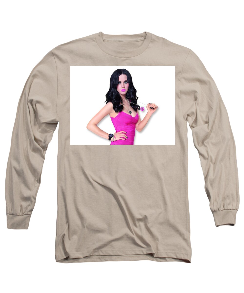 Katy Perry Long Sleeve T-Shirt featuring the digital art Katy Perry #1 by Maye Loeser