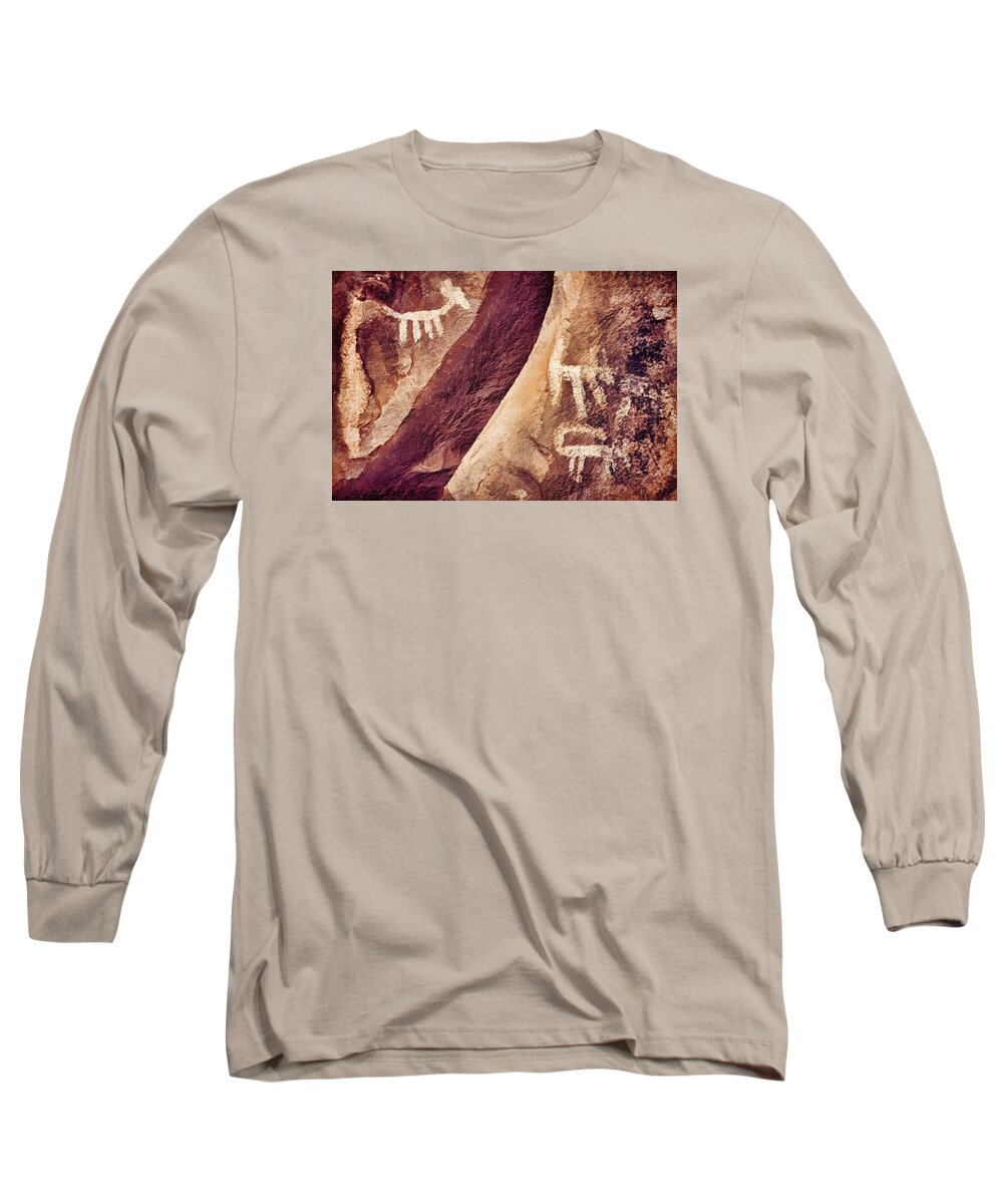 Archaic Long Sleeve T-Shirt featuring the photograph Palatki Pictographs9 Cpg #1 by Theo O'Connor