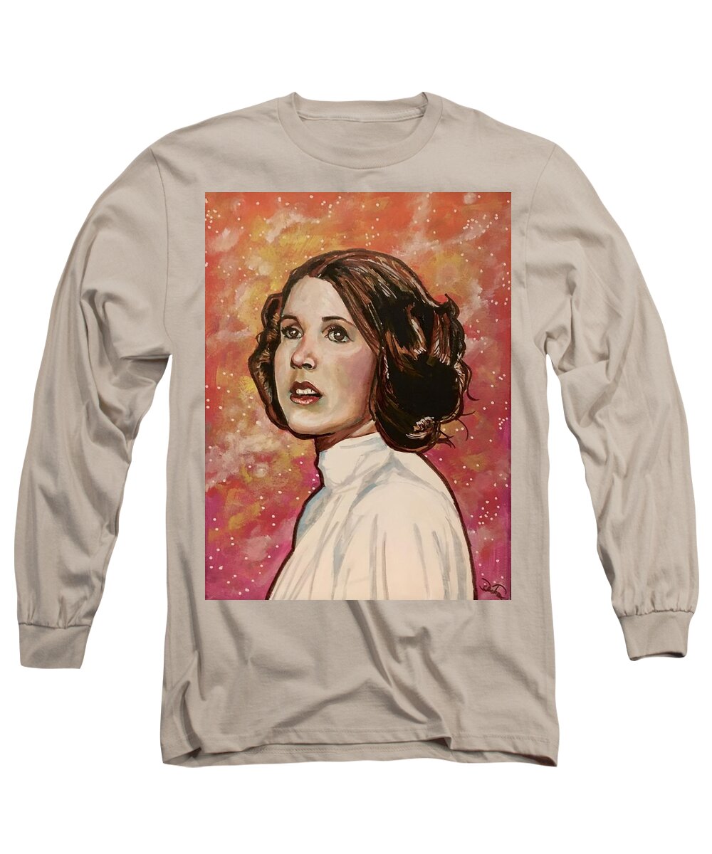 Princess Leia Long Sleeve T-Shirt featuring the painting Princess Leia Organa by Joel Tesch
