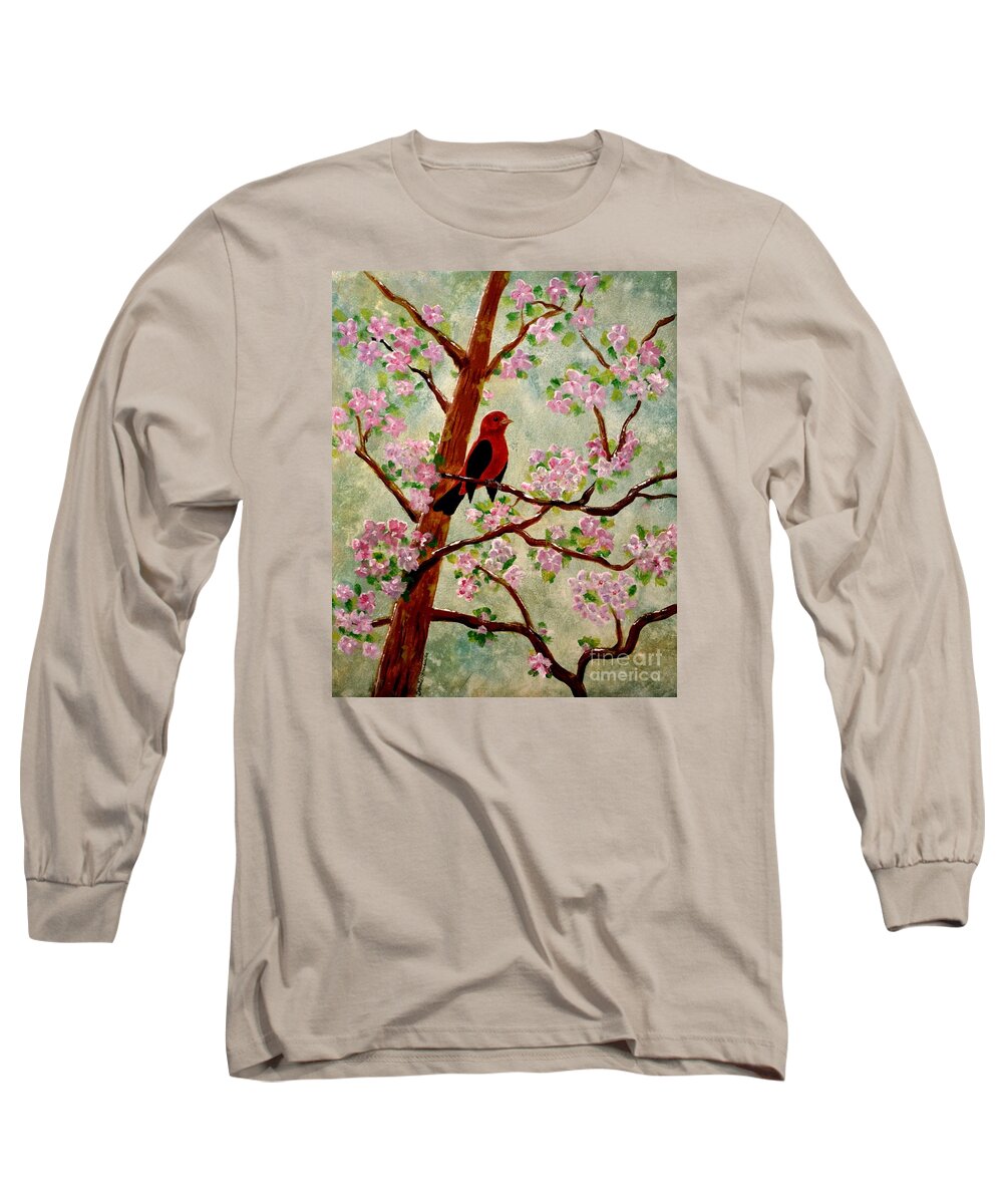 Red Tangler Long Sleeve T-Shirt featuring the painting Red Tangler #1 by Denise Tomasura