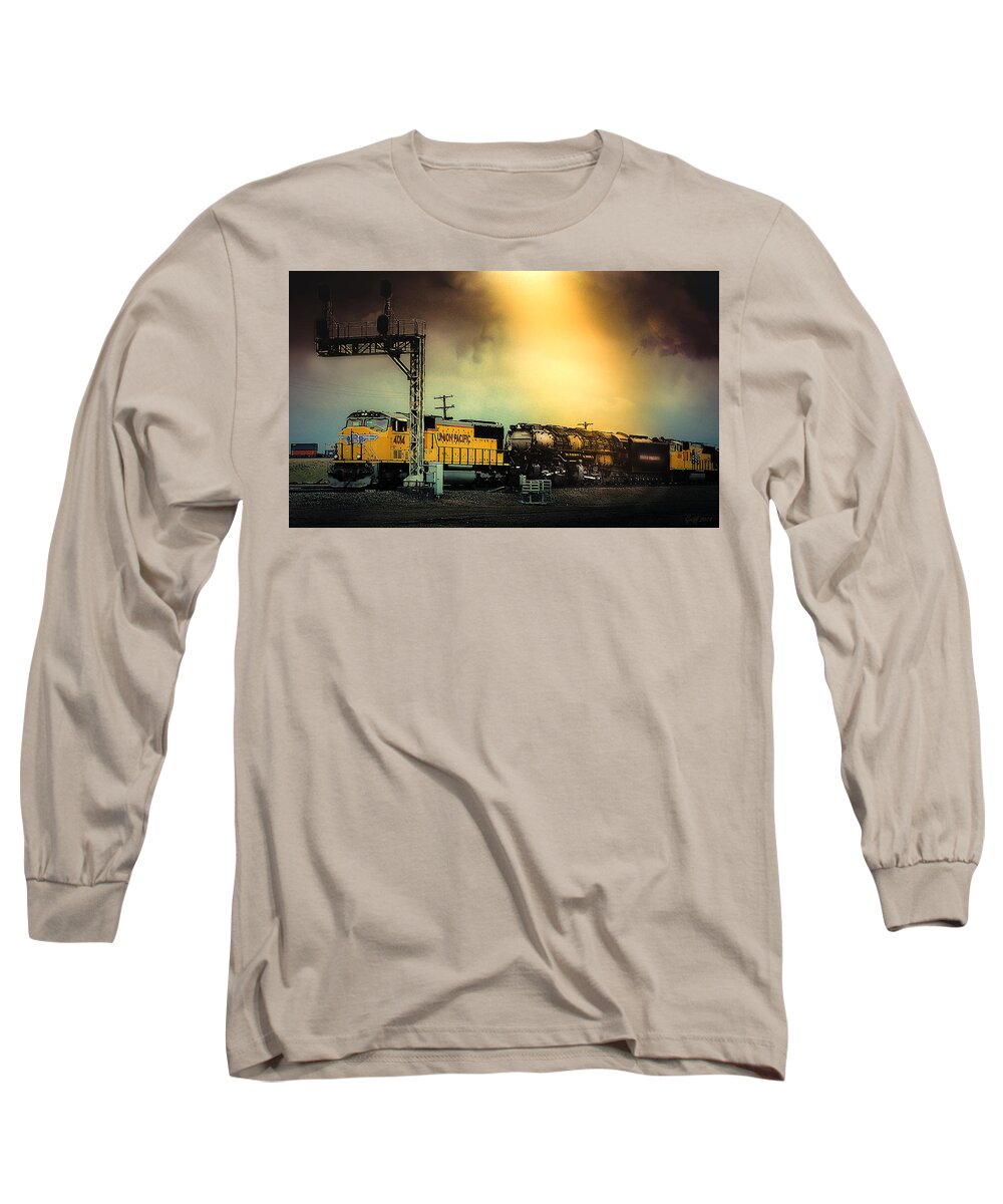 Union Pacific Big Boy Long Sleeve T-Shirt featuring the digital art 4014 The Prodigal Warrior Returns by J Griff Griffin