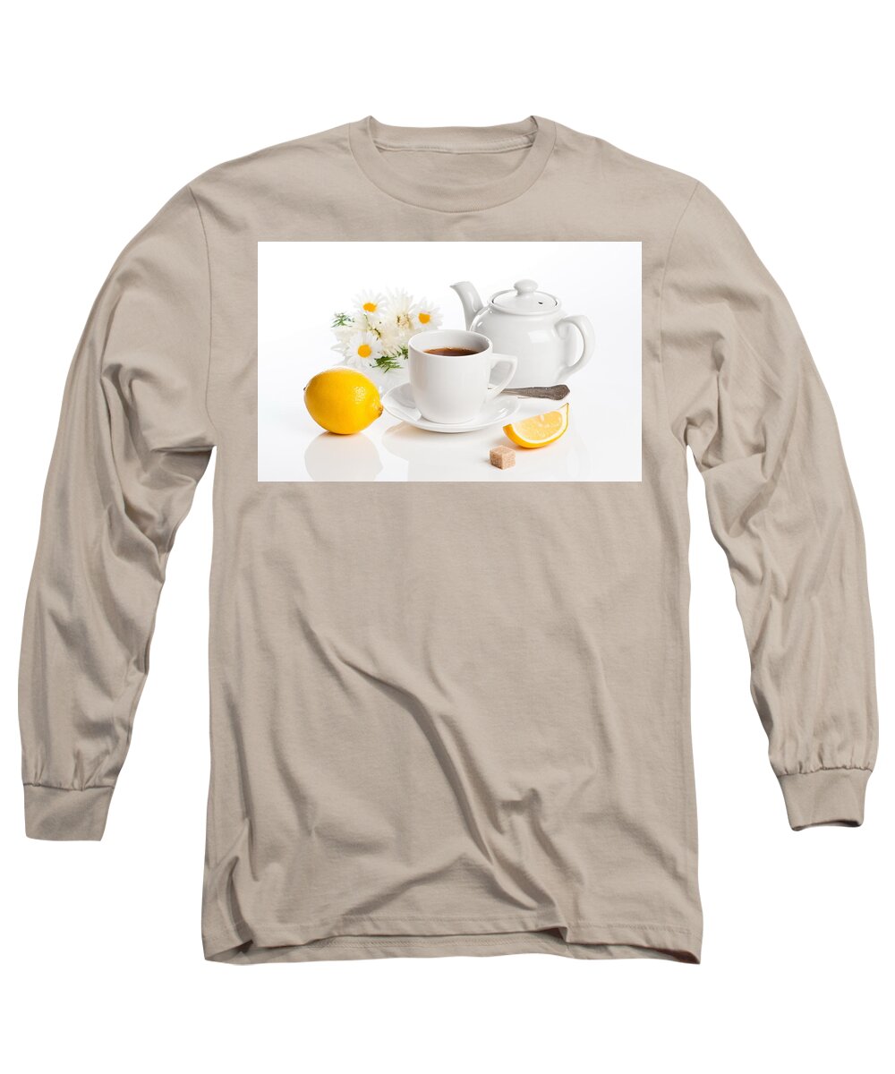 Tea Long Sleeve T-Shirt featuring the digital art Tea #11 by Super Lovely