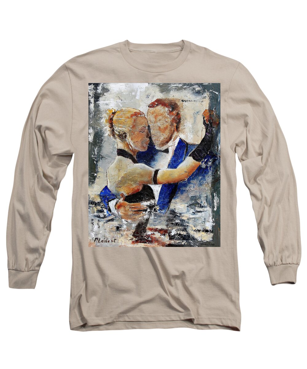 Dance Long Sleeve T-Shirt featuring the painting Dancing tango #1 by Pol Ledent