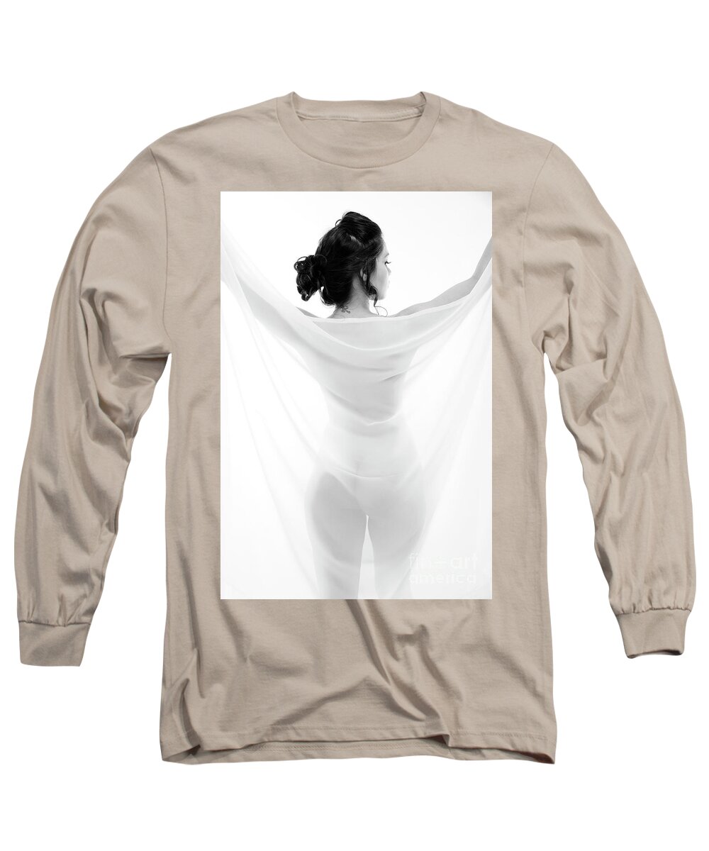 Nude Long Sleeve T-Shirt featuring the painting Freedom #2 by Kiran Joshi