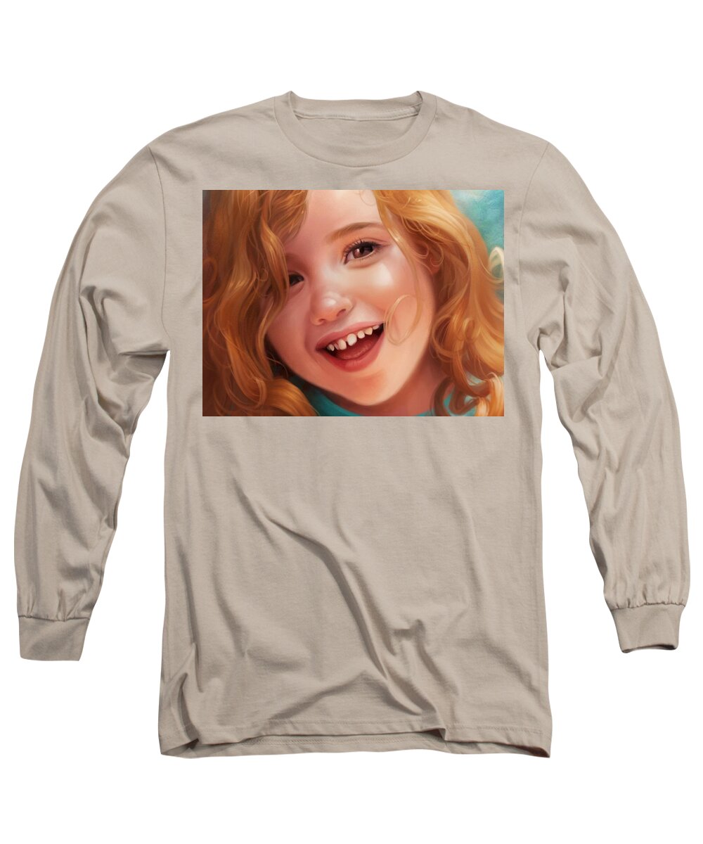 Girl Long Sleeve T-Shirt featuring the digital art Girl #2 by Maye Loeser